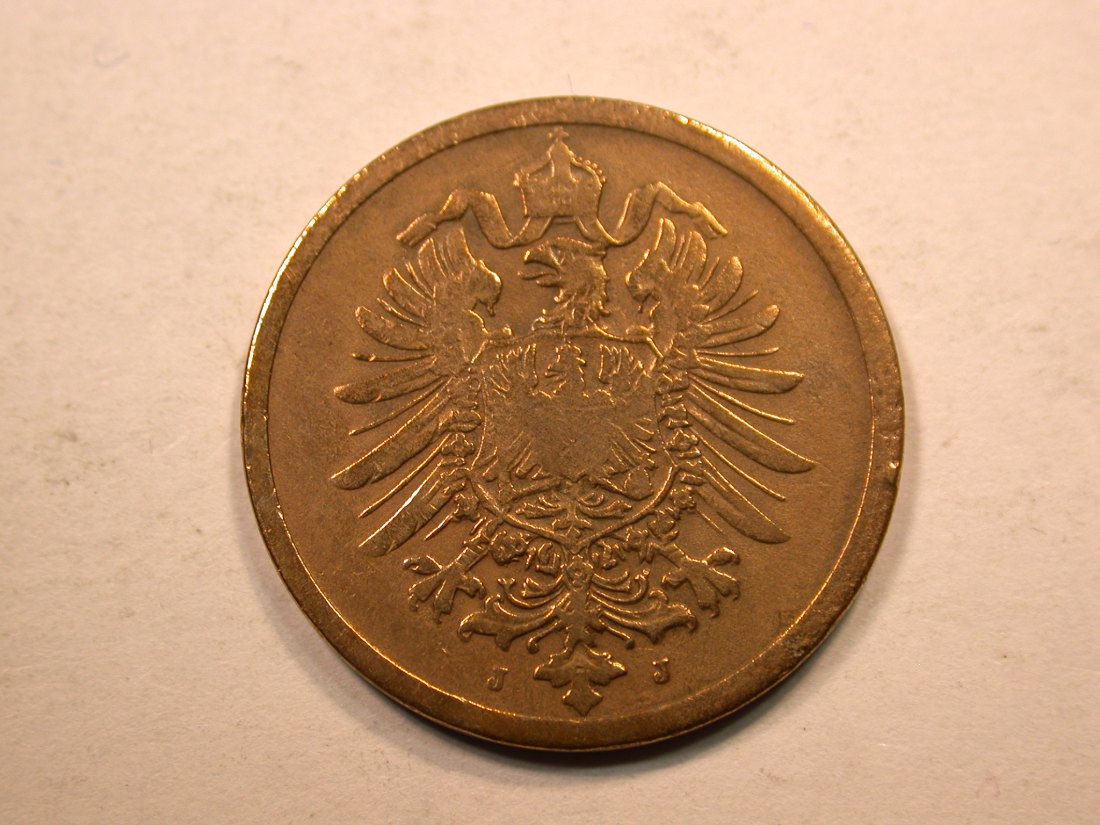  E20  KR  2 Pfennig  1875 J in schön, geputzt  Originalbilder   
