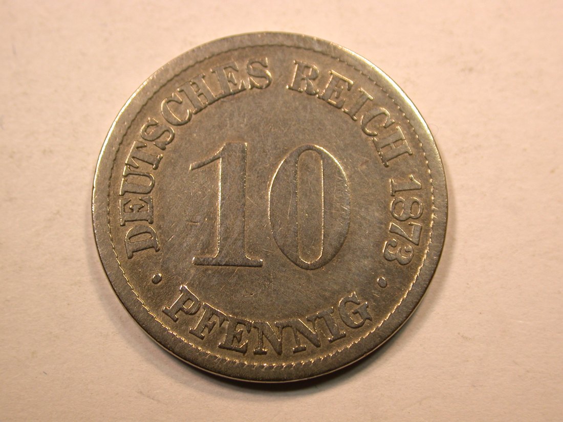  E20  KR  10 Pfennig  1873 G in s-ss, l.geputzt  Originalbilder   