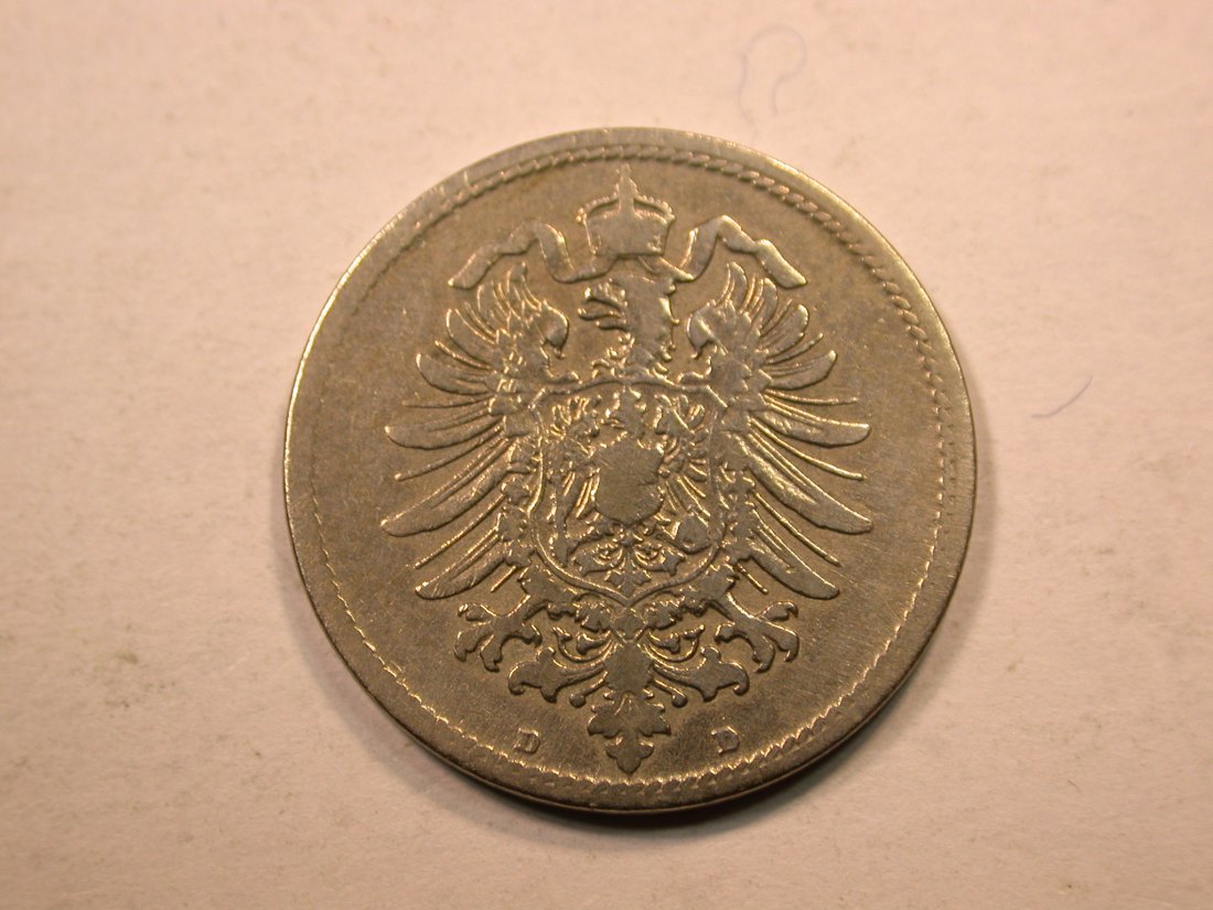  E20  KR  10 Pfennig  1875 D in s-ss, l.geputzt   Originalbilder   