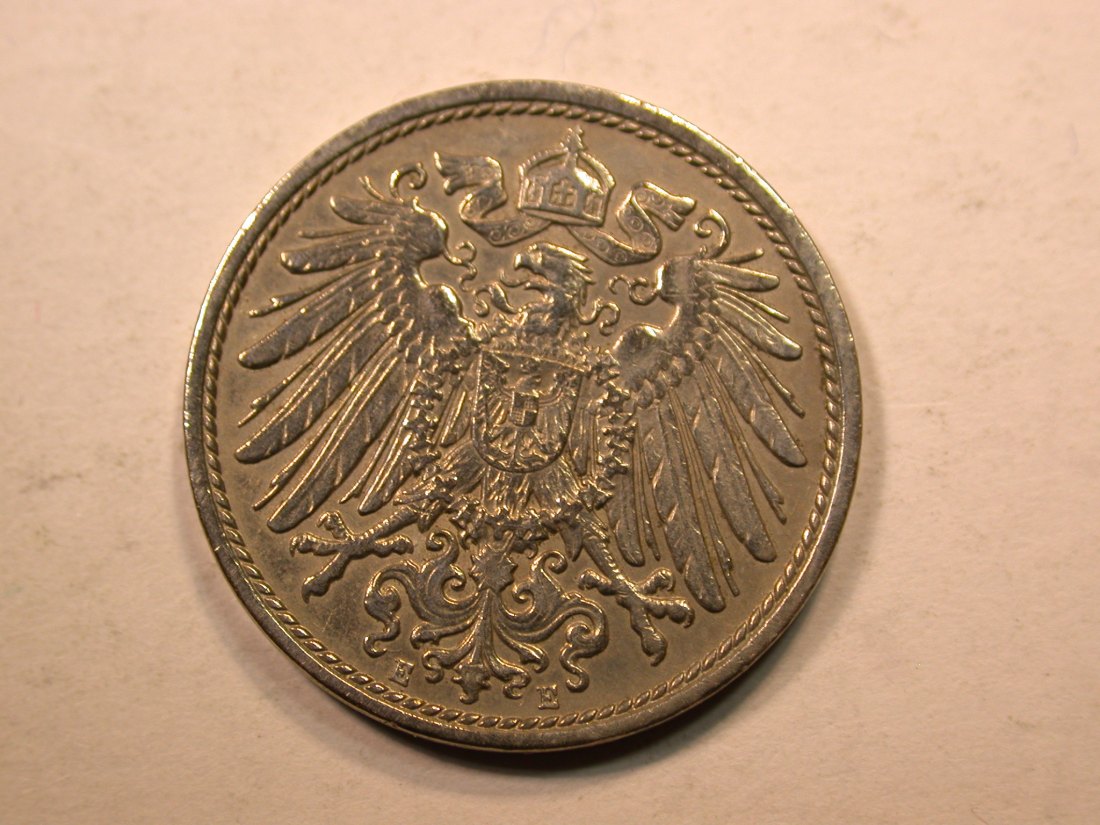  E20  KR  10 Pfennig  1903 E in ss+, geputzt   Originalbilder   