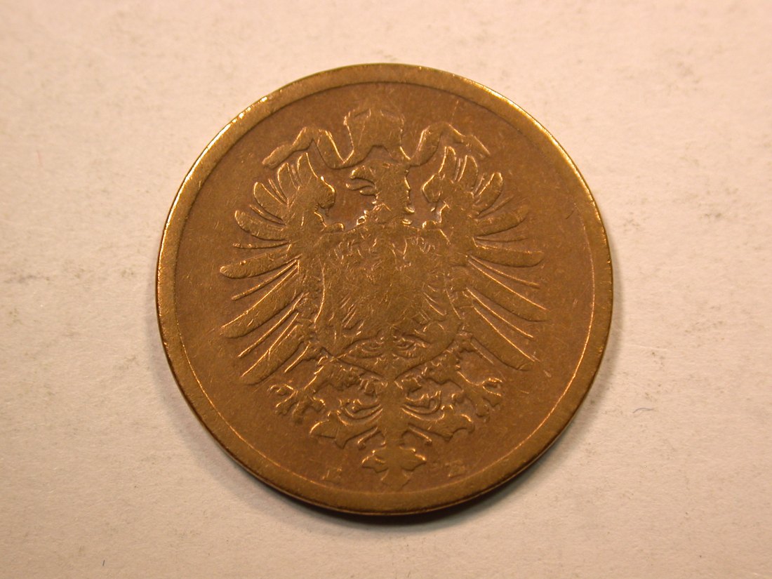  E20  KR  2 Pfennig  1875 E in f.s, geputzt  Originalbilder   
