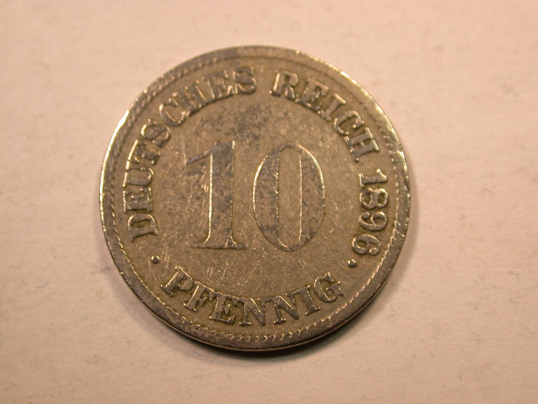  E20  KR  10 Pfennig  1896 G in f.s, geputzt  Originalbilder   