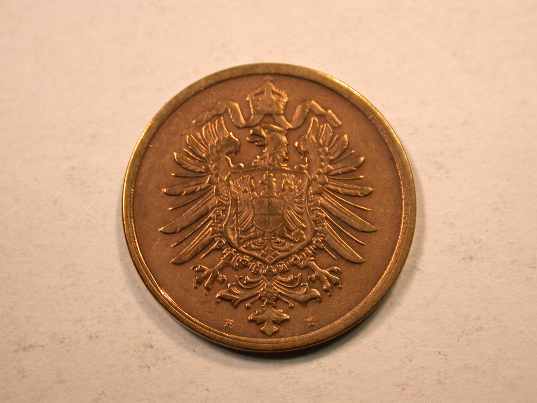 E20  KR  2 Pfennig  1874 H in ss, geputzt  Originalbilder   