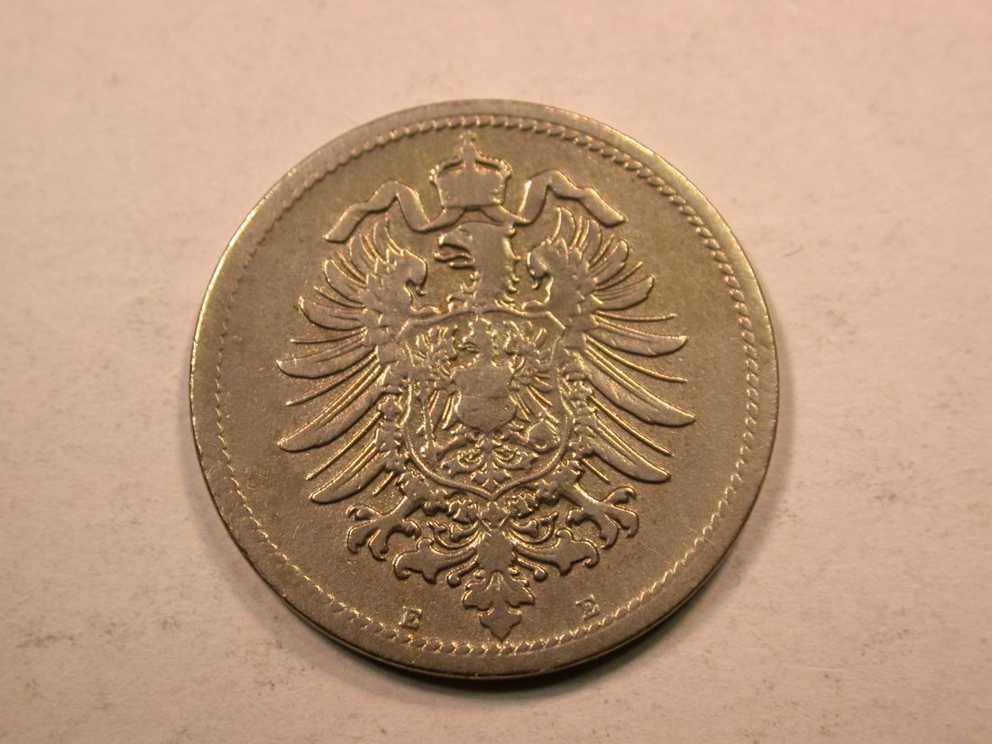  E20  KR  10 Pfennig  1875 E in s-ss, geputzt  Originalbilder   