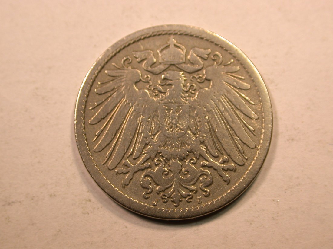  E20  KR  10 Pfennig  1900 J in f.ss, geputzt  Originalbilder   