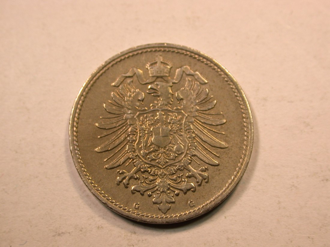  E20  KR  10 Pfennig  1874 G in ss+/f.vz, geputzt  Originalbilder   