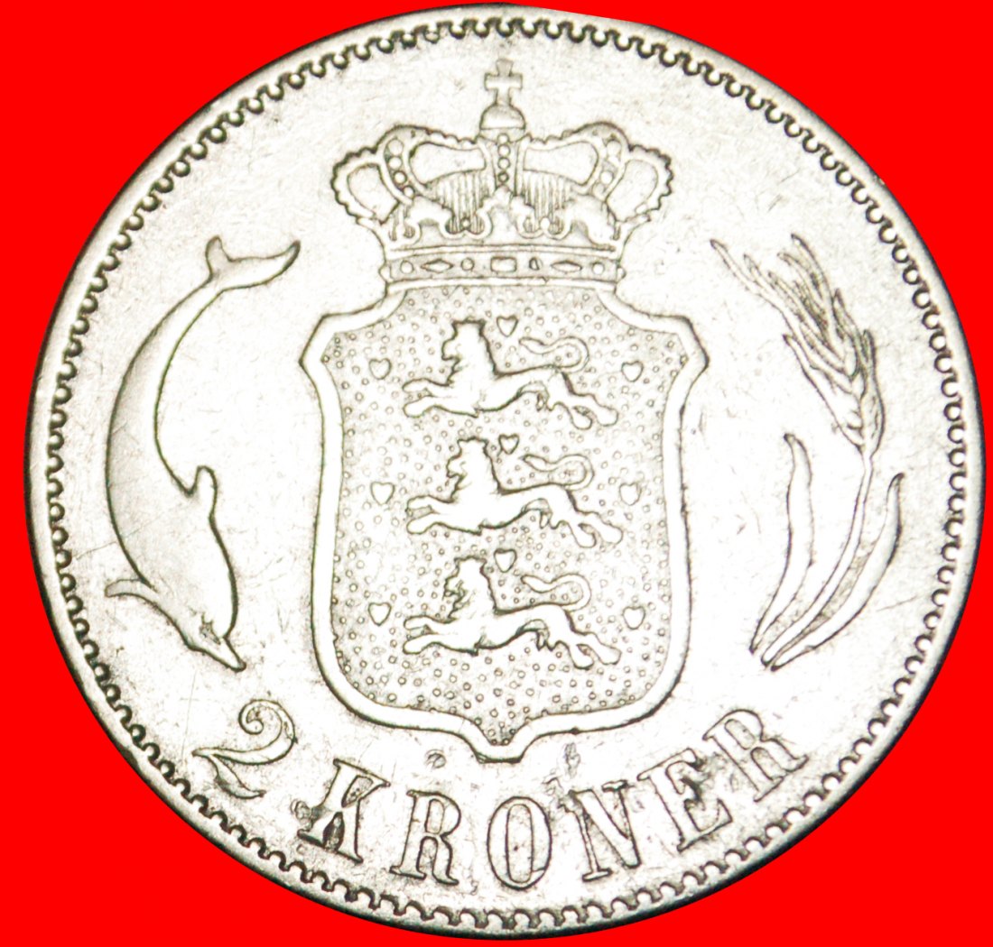 · SCHWEINWALE (1875-1899):DÄNEMARK ★ 2 KRONER 1875! Christian IX. (1863-1906) OHNE VORBEHALT!