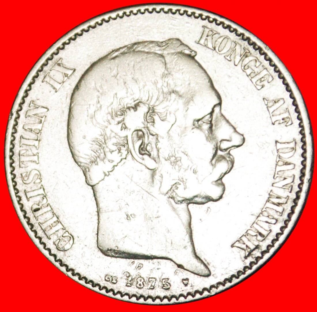  · SCHWEINWALE (1875-1899):DÄNEMARK ★ 2 KRONER 1875! Christian IX. (1863-1906) OHNE VORBEHALT!   