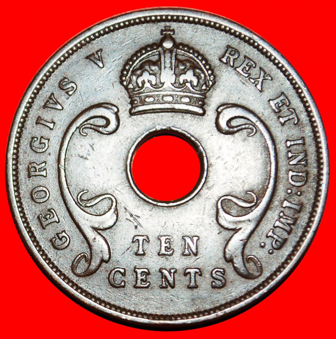  · GROSSBRITANNIEN: OSTAFRIKA ★ 10 CENTS 1928! Georg V. (1911-1936) OHNE VORBEHALT!   