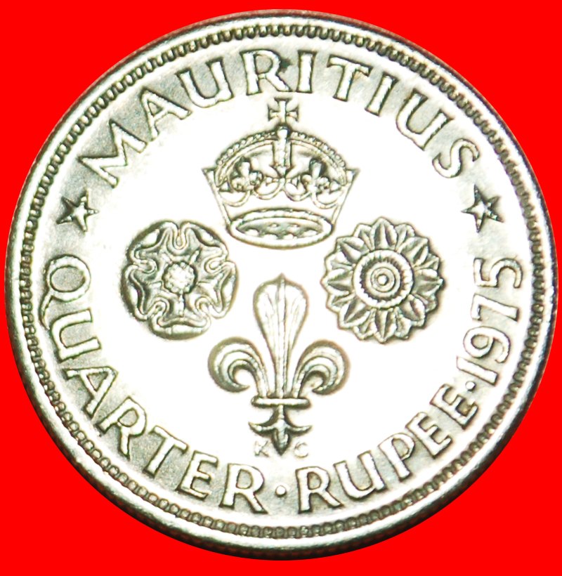  · GROSSBRITANNIEN (1960-1978): MAURITIUS ★ 1/4 RUPEE 1975! OHNE VORBEHALT!   