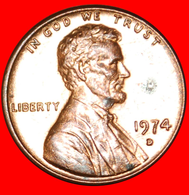  · MEMORIAL (1959-1982): USA★1 CENT 1974D uSTG STEMPELGLANZ RPM-001★LINCOLN 1809-1865★OHNE VORBEHALT!   