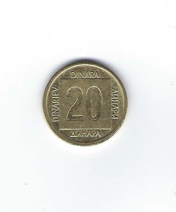  Jugoslawien 20 Dinara 1988   