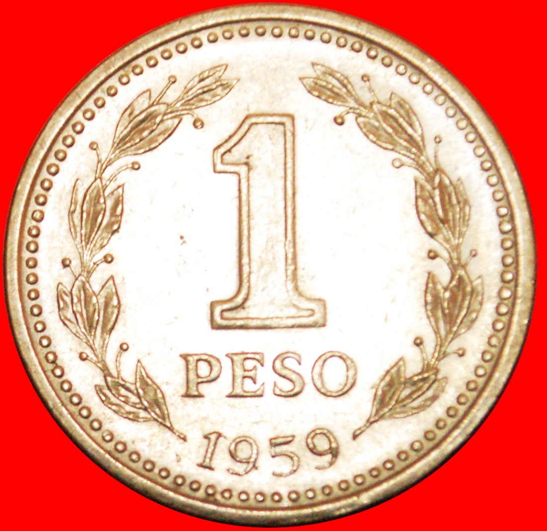  · LIBERTY: ARGENTINA ★1 PESO 1959 MINT LUSTER! LOW START ★ NO RESERVE!   