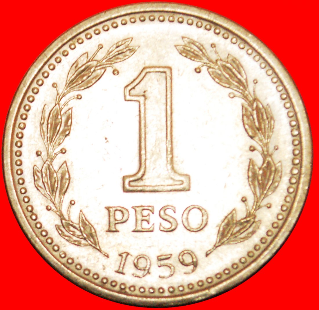  · FREIHEIT: ARGENTINIEN ★ 1 PESO 1959 VZGL STEMPELGLANZ! OHNE VORBEHALT!   