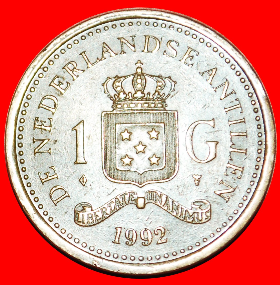 · BEATRIX (1980-2013): NIEDERLÄNDISCH ANTILLEN ★ 1 GULDEN 1992 TYP (1989-2013)! OHNE VORBEHALT!