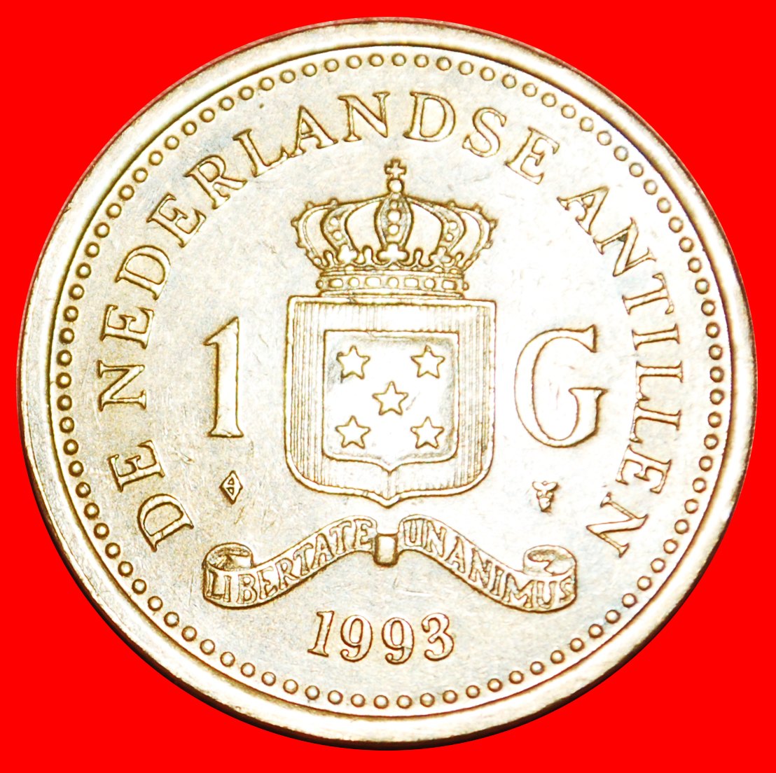 · BEATRIX (1980-2013): NETHERLANDS ANTILLES ★ 1 GULDEN 1993 TYPE (1989-2013) LOW START ★ NO RESERVE!