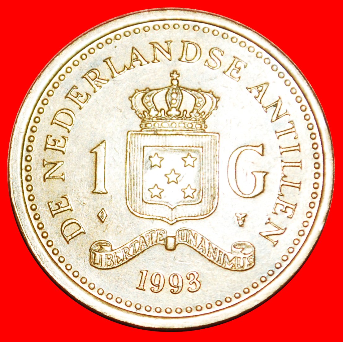  · BEATRIX (1980-2013): NETHERLANDS ANTILLES ★ 1 GULDEN 1993 TYPE (1989-2013) LOW START ★ NO RESERVE!   