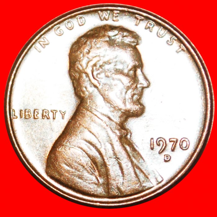 · MEMORIAL (1959-1982): USA ★ 1 CENT 1970D! LINCOLN (1809-1865) LOW START ★ NO RESERVE!
