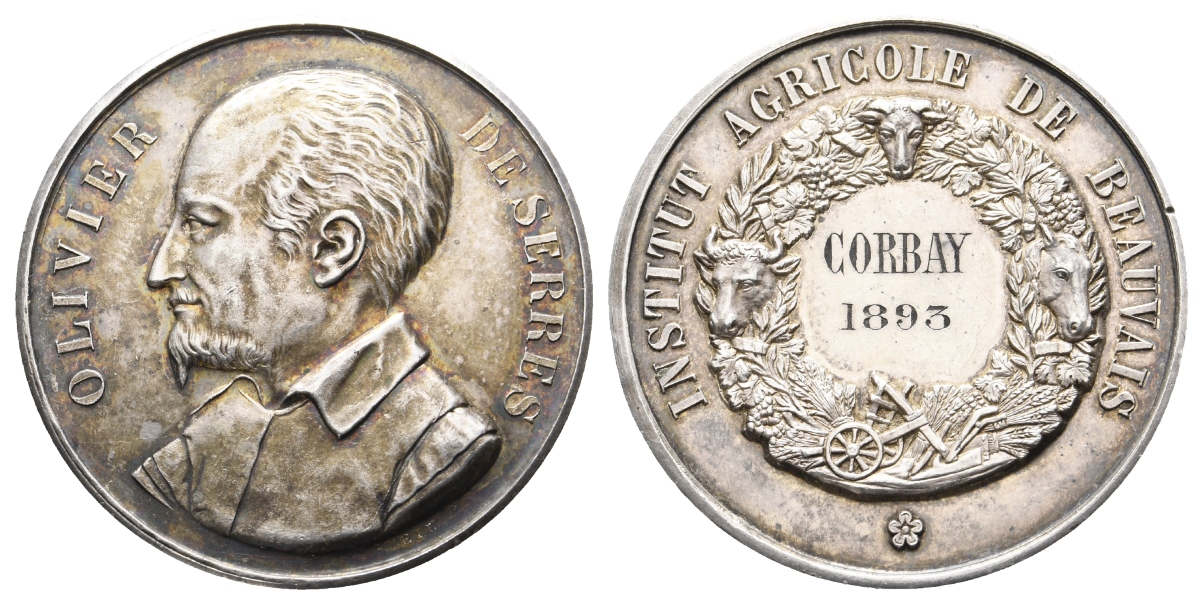  Frankreich; Medaille 1893, Silber; 32,66 g, Ø 42,0 mm   
