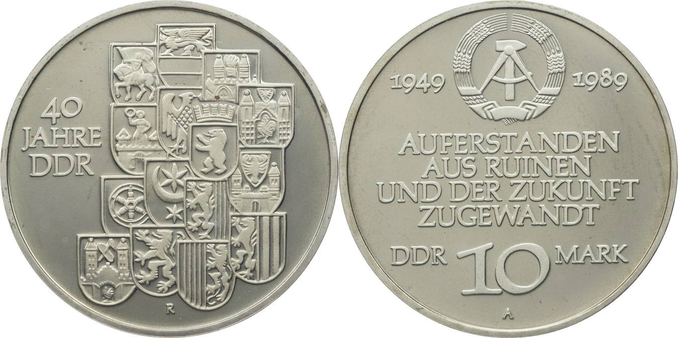 DDR 10 Mark 1989 A. 40 Jahre DDR Jaeger 1630