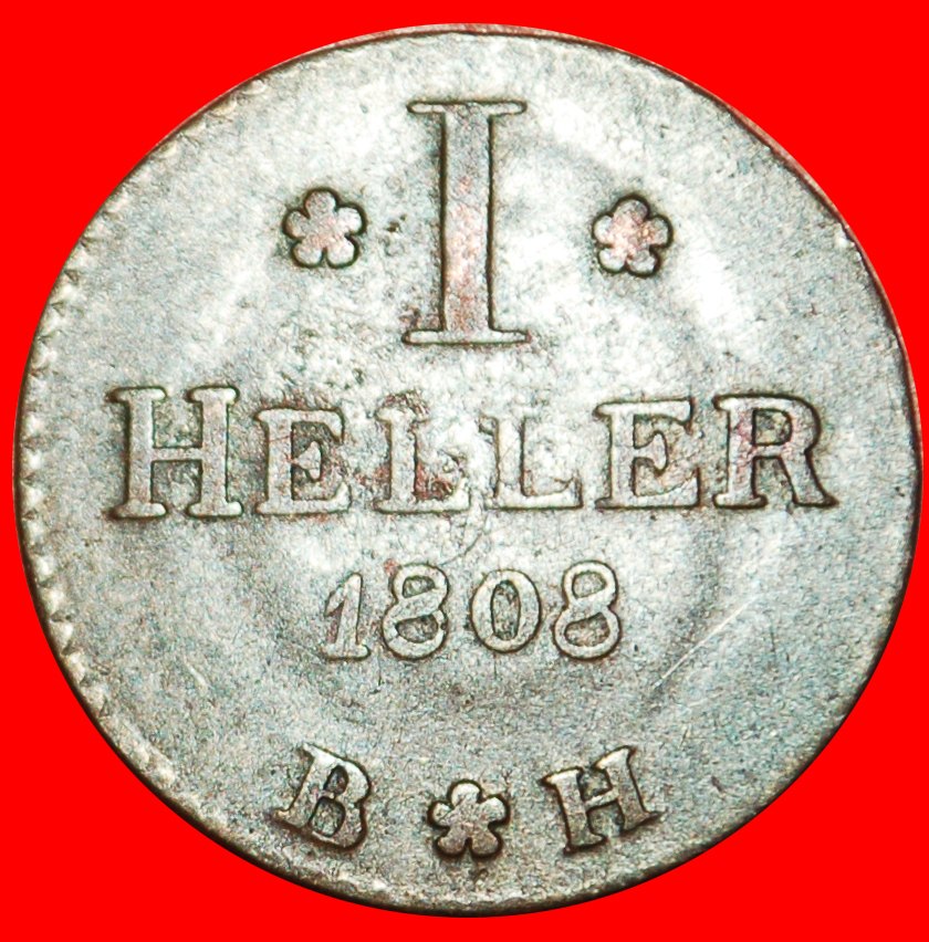  · CONFEDERATION OF THE RHINE (1808-1812): GERMANY ★ 1 HELLER 1808! UNCOMMON! LOW START★ NO RESERVE!   