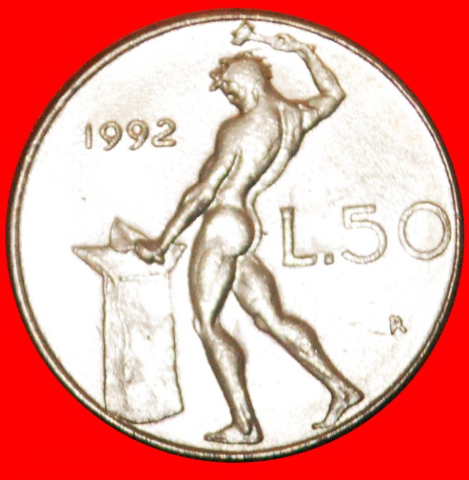 · VULCAN (1990-1995): ITALY ★ 50 LIRE 1992R! SMALL SIZE! LOW START★ NO RESERVE!