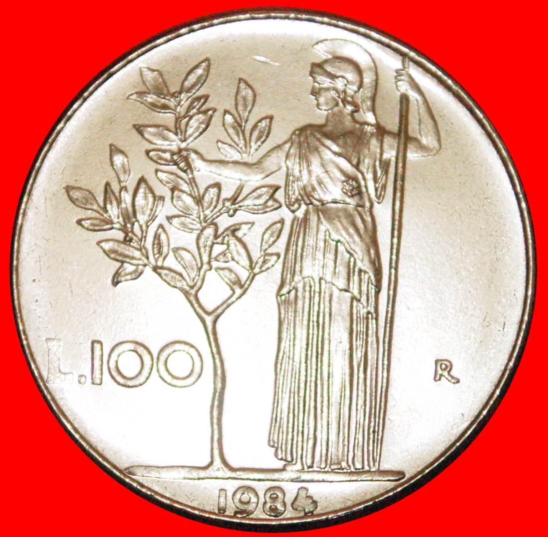 · GODDESS MINERVA (1954-1989): ITALY ★ 100 LIRE 1984R MINT LUSTER! LOW START★ NO RESERVE!