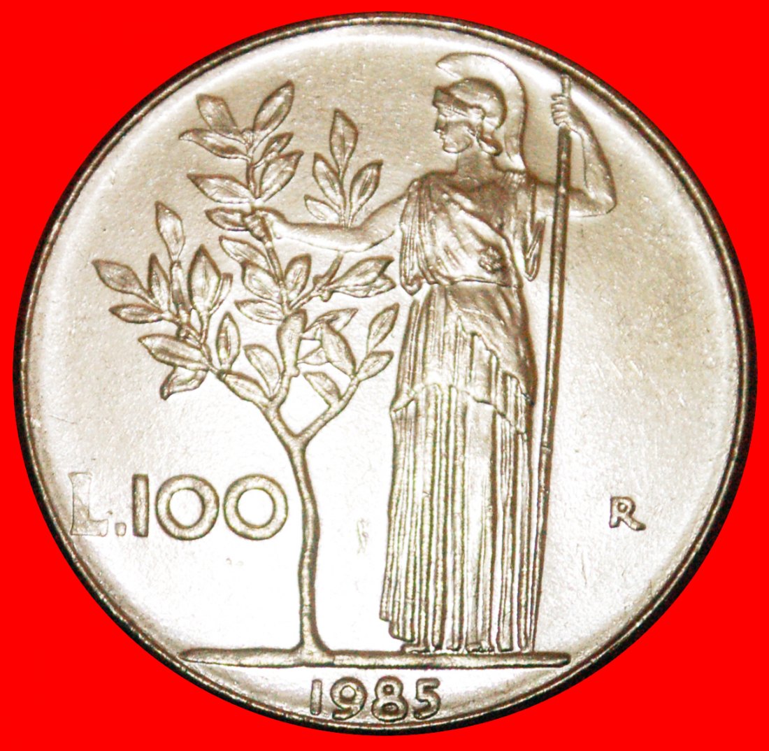  · GODDESS MINERVA (1954-1989): ITALY ★ 100 LIRE 1985R MINT LUSTER! LOW START★ NO RESERVE!   