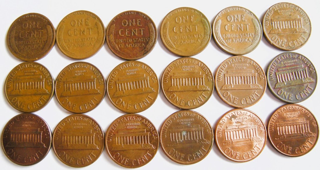  USA 18 x 1 Cent, 1911 - 1998   