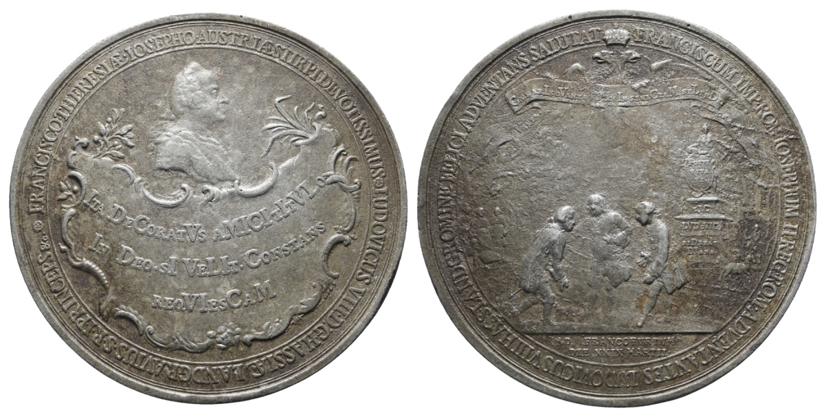  Hessen-Darmstadt; Medaille 1764, Zinnabguss , 126,43 g, Ø 89,1 mm   