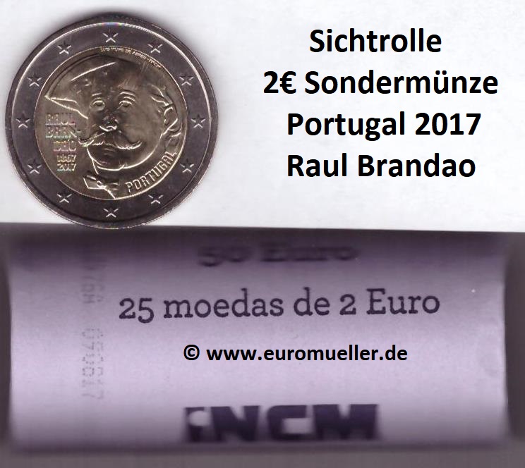 Portugal Rolle...2 Euro Gedenkmünze 2017...R. Brandao   