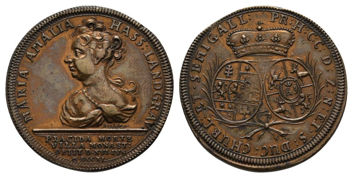  Hessen; 1/2 Taler 1711, Bronze, Galvano   