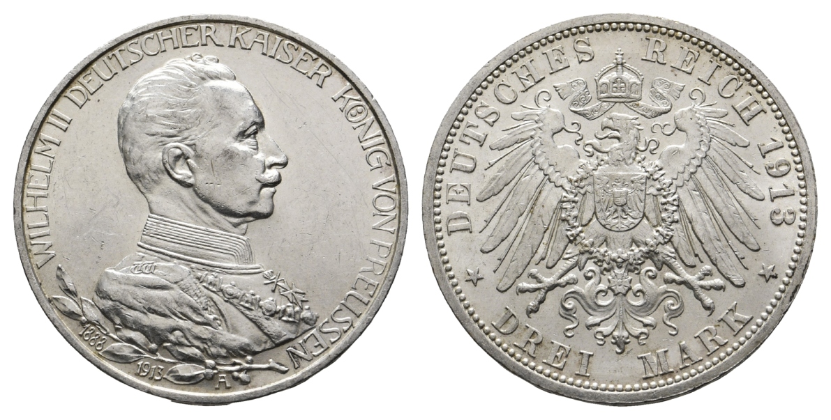  Preussen; Drei Mark 1913   