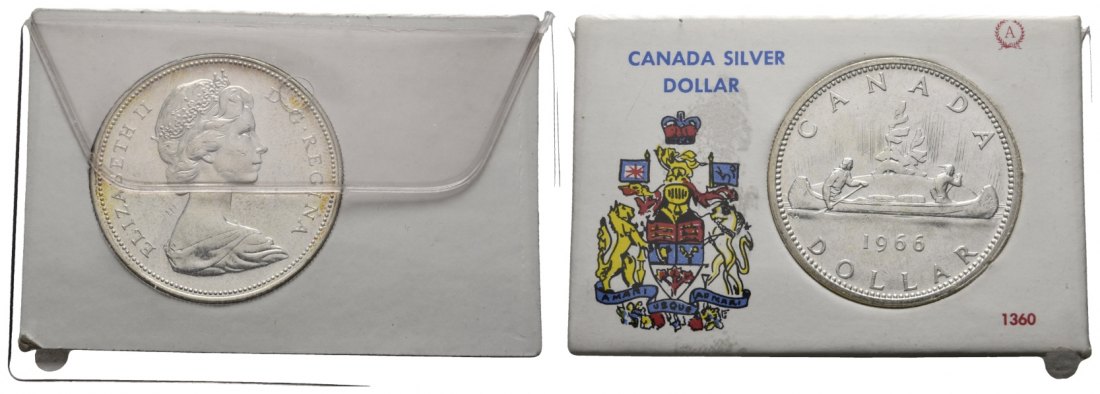  Canada; Silberdollar 1966 in Orig. Verpackung   