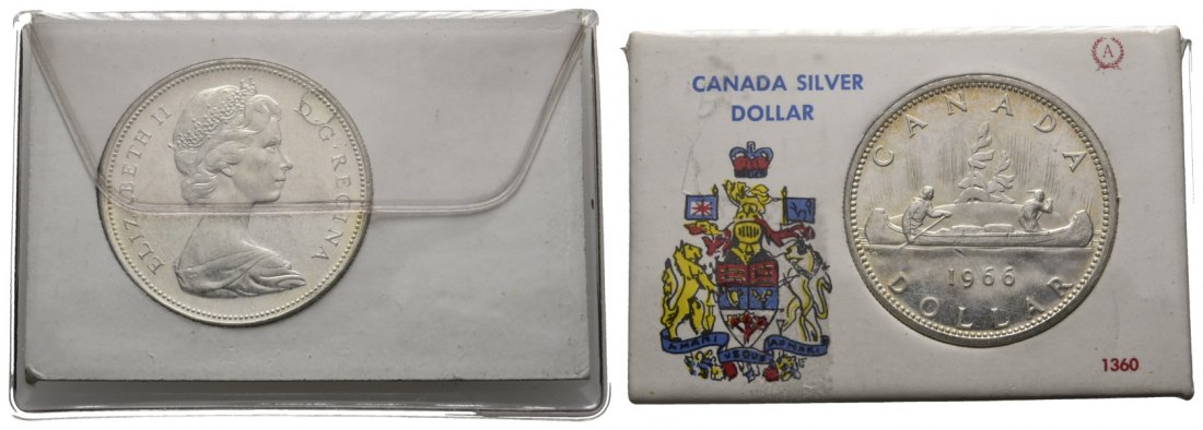  Canada; Silberdollar 1966 in Orig. Verpackung   
