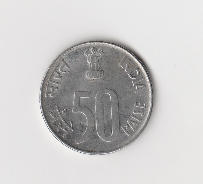 50 Paise Indien 1993 mit Stern unter der Jahreszahl (I947)