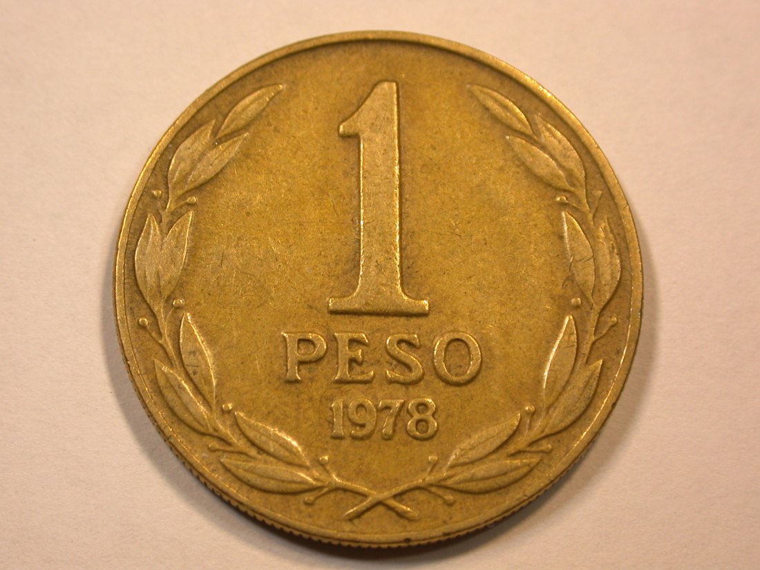 E21 Chile 1 Peso 1978 in f.vz Originalbilder