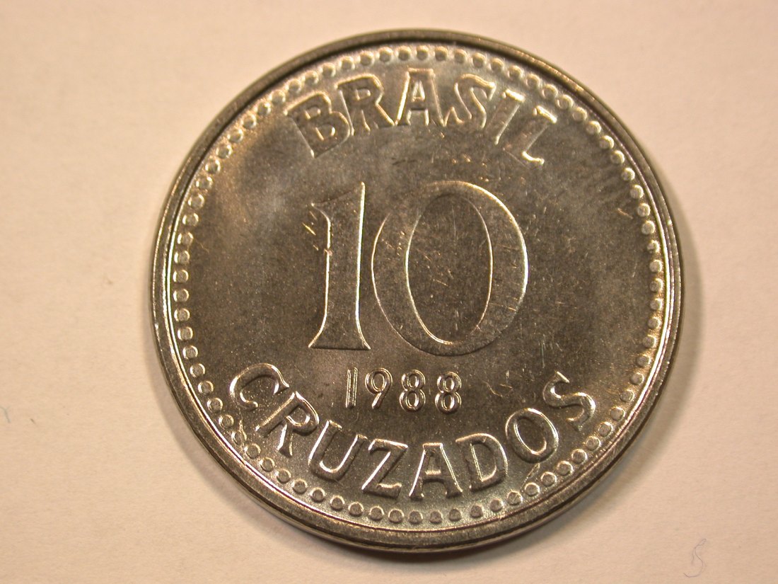  E21  Brasilien  10 Cruzados 1988 in f.st  Originalbilder   