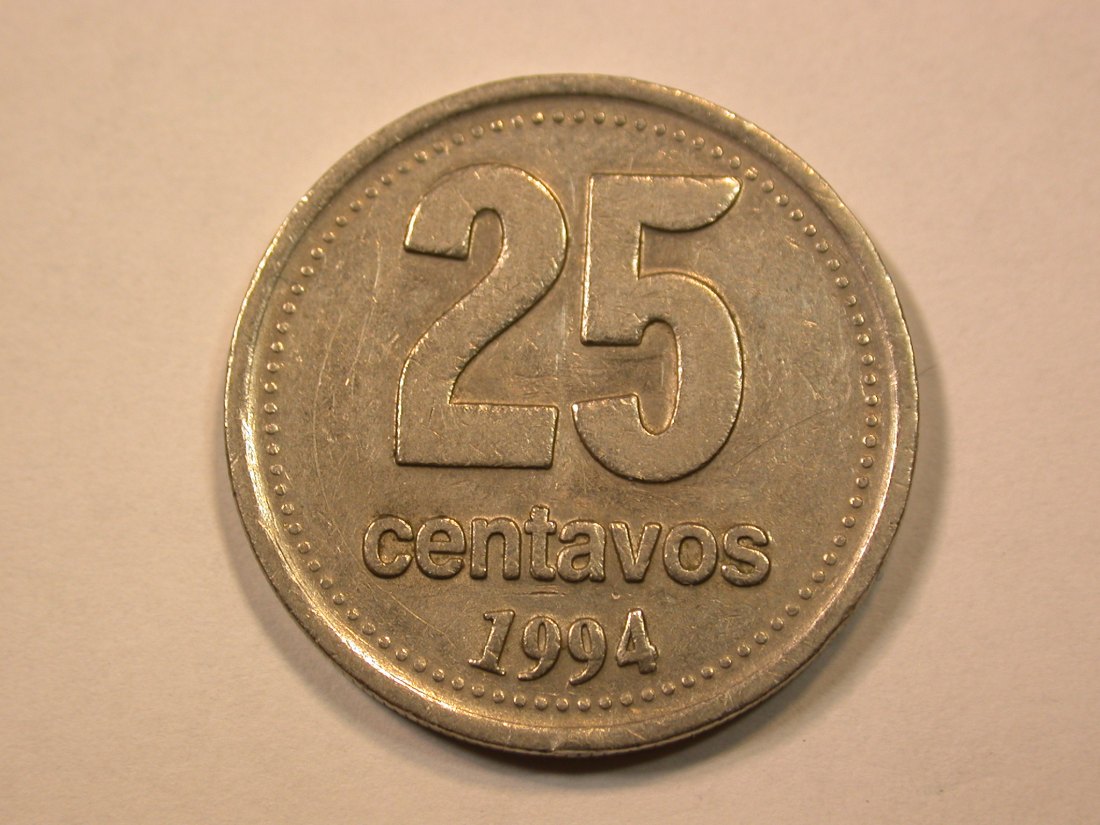 E21 Argentinien 25 Centavos 1994 in ss-vz Originalbilder
