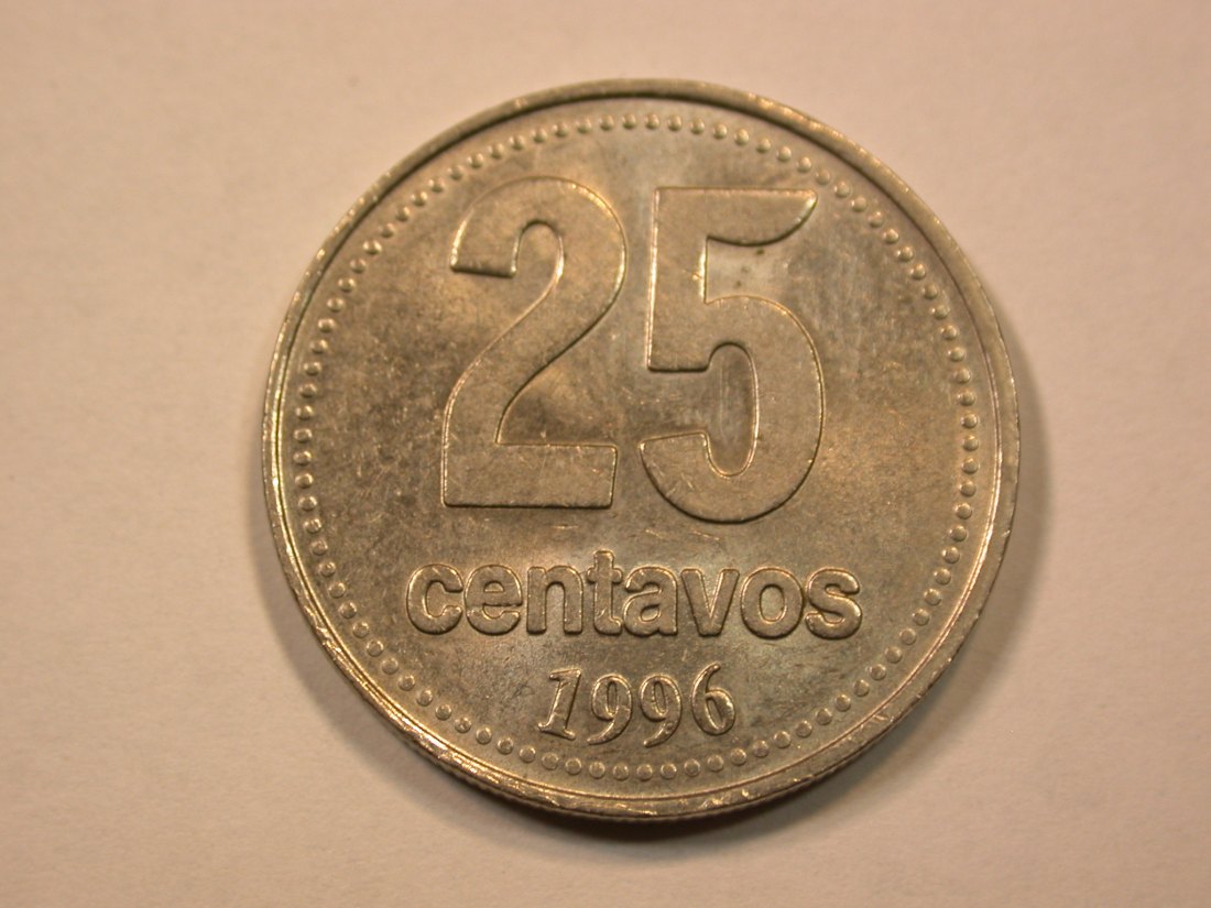  E21  Argentinien  25 Centavos 1996 in vz-st   Originalbilder   