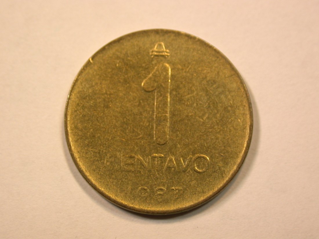 E21 Argentinien 1 Centavo 1987 in vz+ Originalbilder
