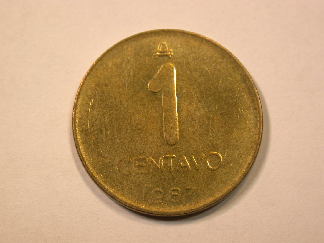 E21 Argentinien 1 Centavo 1987 in vz-st Originalbilder