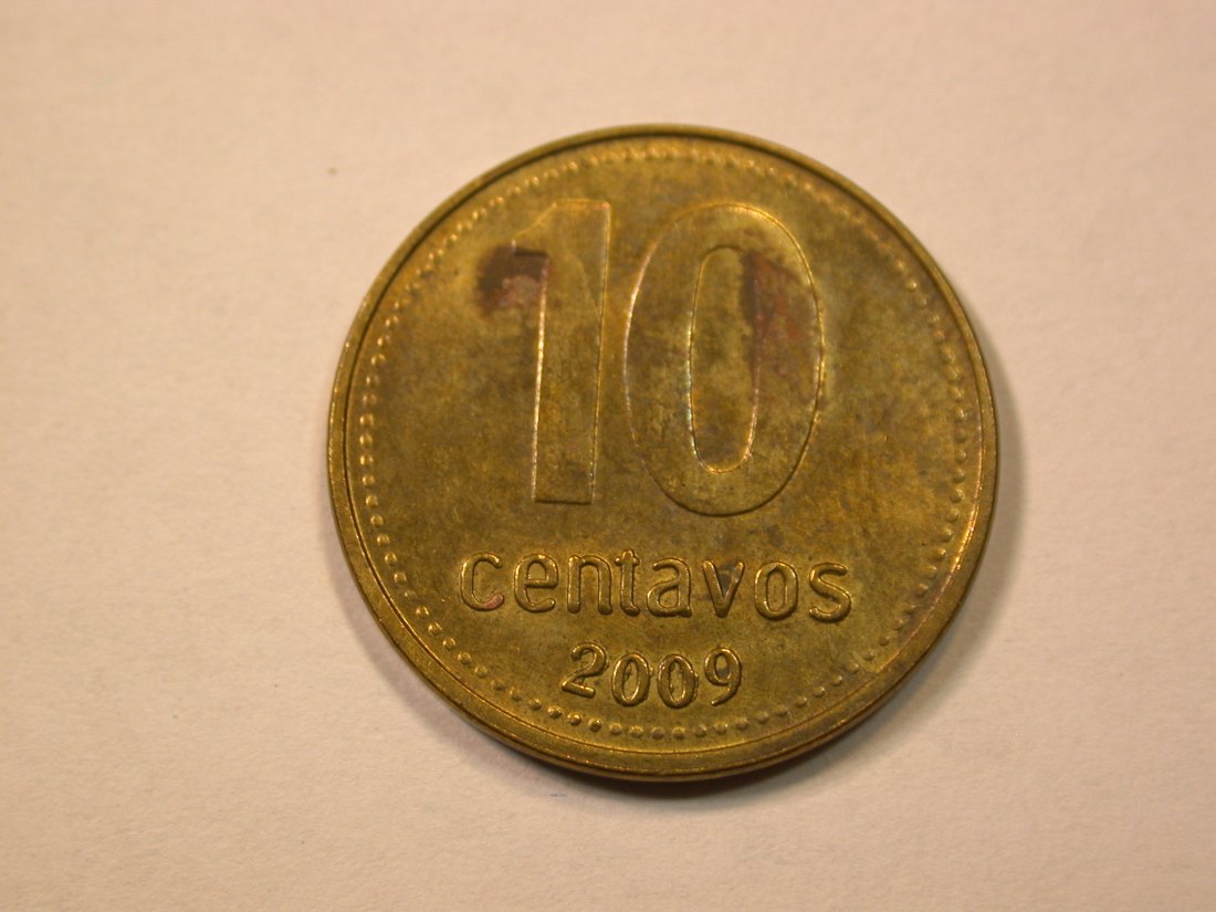  E21  Argentinien  10 Centavos 2009 in ss-vz Originalbilder   