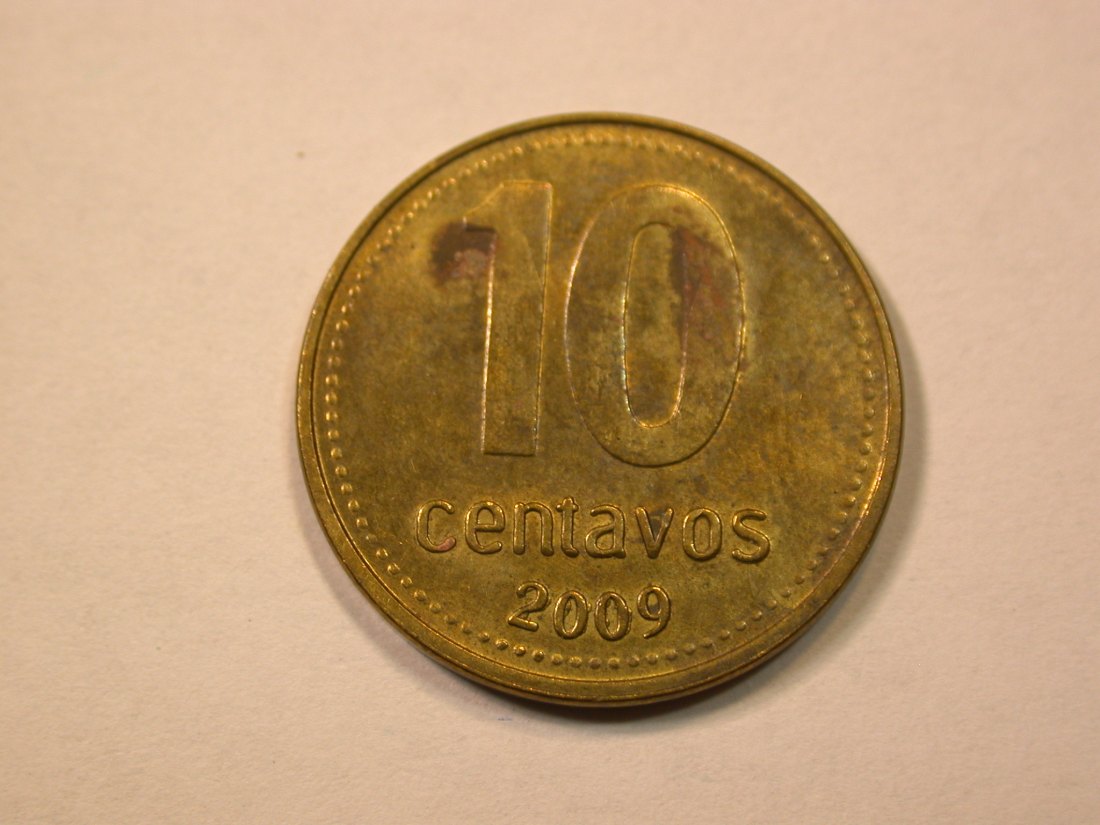 E21 Argentinien 10 Centavos 2009 in ss-vz Originalbilder