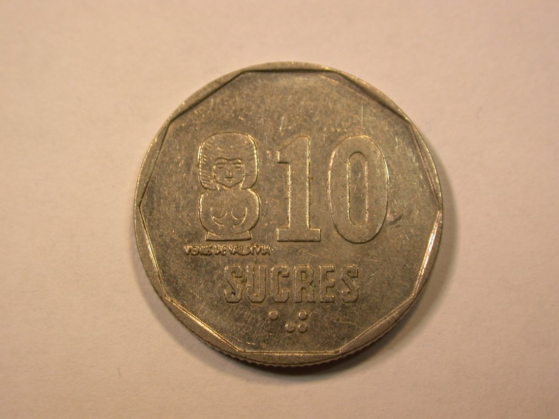 E21 Ecuador 10 Sucres 1988 in ss-vz Originalbilder