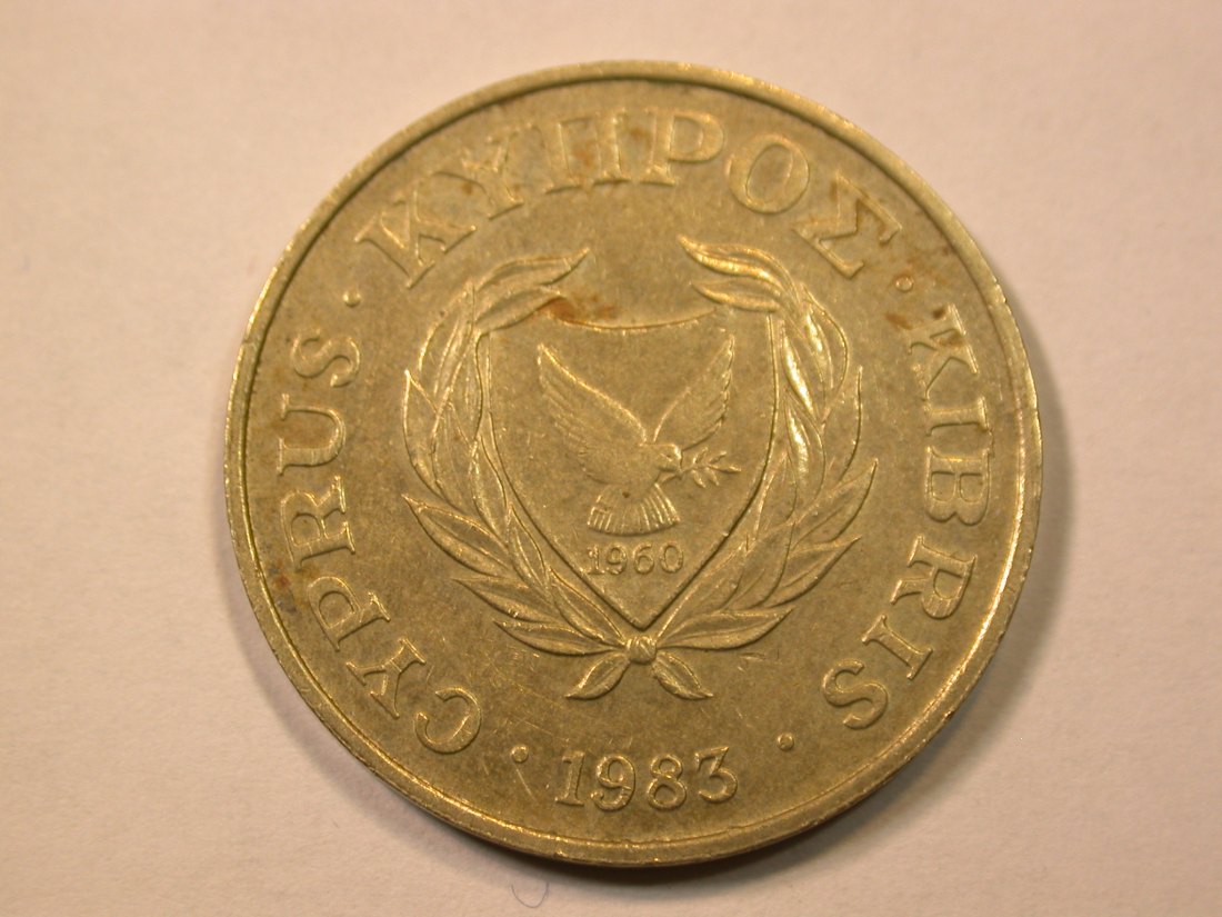  E21  Zypern  5 Cents 1983 in f.vz   Originalbilder   