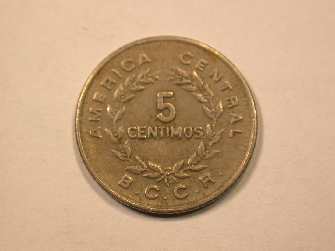 E21 Costa Rica 5 Centimos 1973 in vz Originalbilder