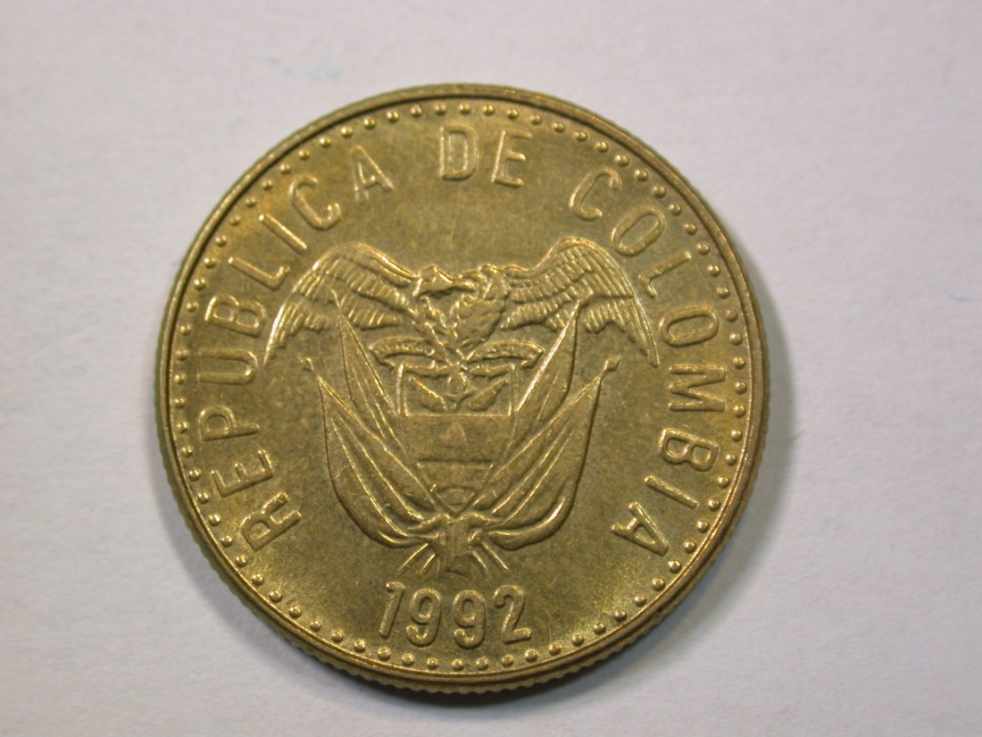  E21  Kolumbien  20 Pesos  1992 in vz-st/f.st   Originalbilder   