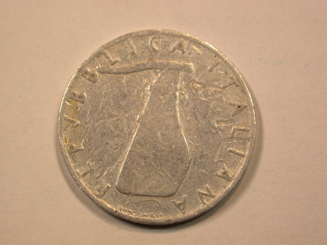  E21  Italien  5 Lire 1955 in ss   Originalbilder   
