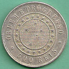  Brasilien - 500 Reis 1889   